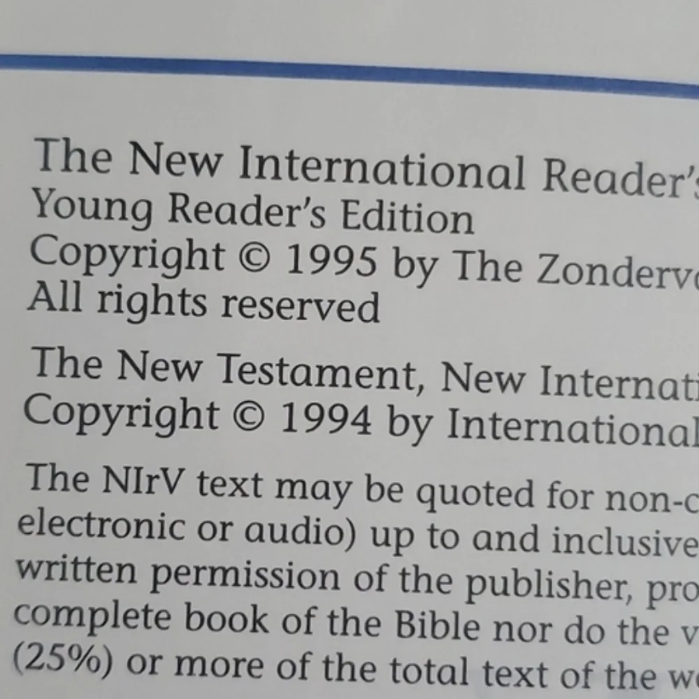 ZONDERVAN Young Readers NIV New Testament Study Bible 1995